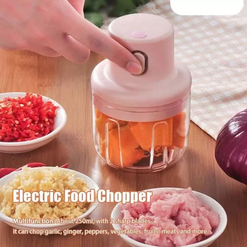 Single Bowl Electric Mini Grinder Food Chopper | USB Rechargeable | Random Color