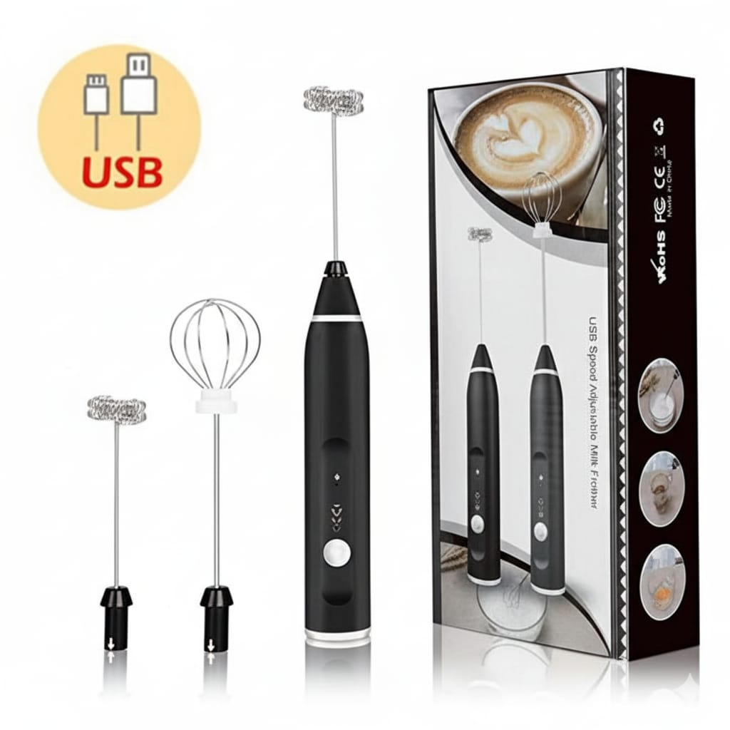 2-in-1 Electric Rechargeable Coffee Beater & Milk Frother โ Handheld Mini Blender & Egg Beater