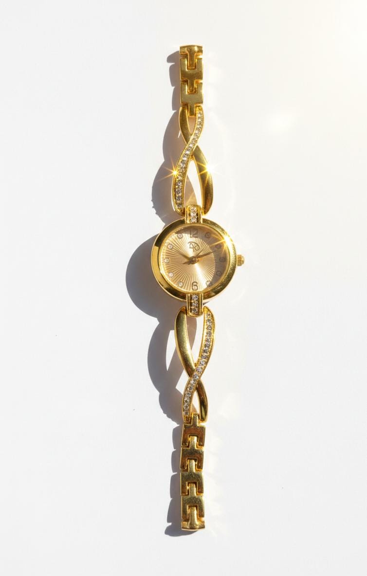 RTJ-181 Elegant Zircon Korean Watch – Golden