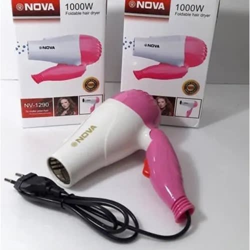 Nova Hair Dryer NV 1290 | Quick Dry Foldable Hair Dryer | Compact Travel Hair Dryer