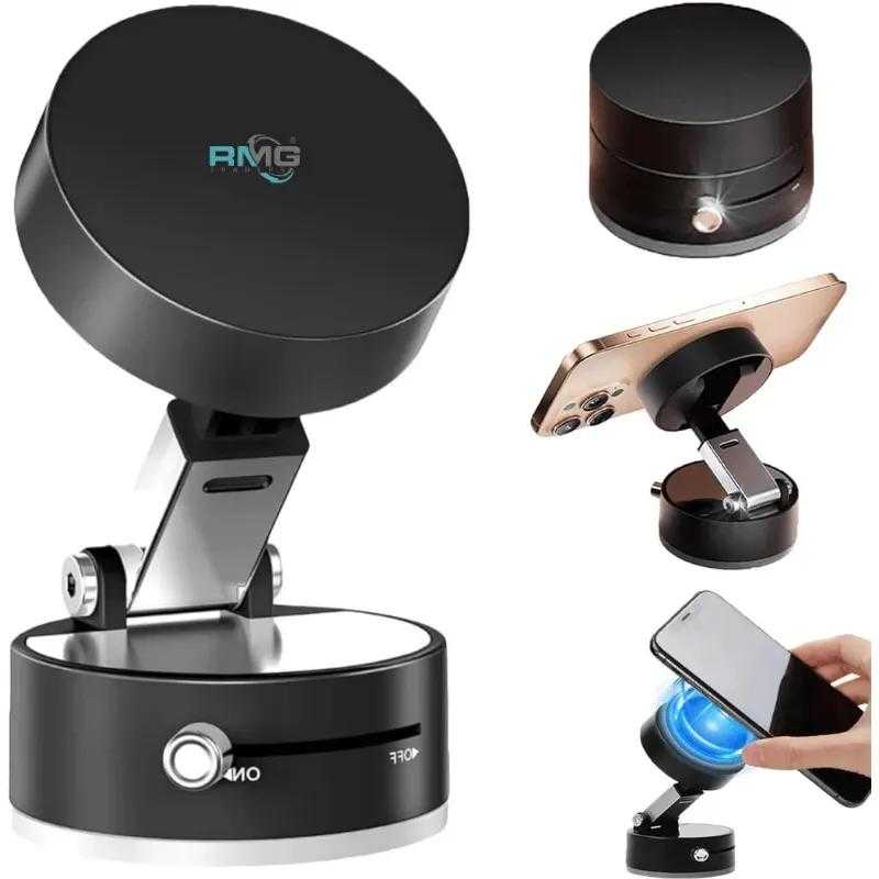 Double-Sided Vacuum Magnetic Phone Holder – 360° Rotating Foldable Mount