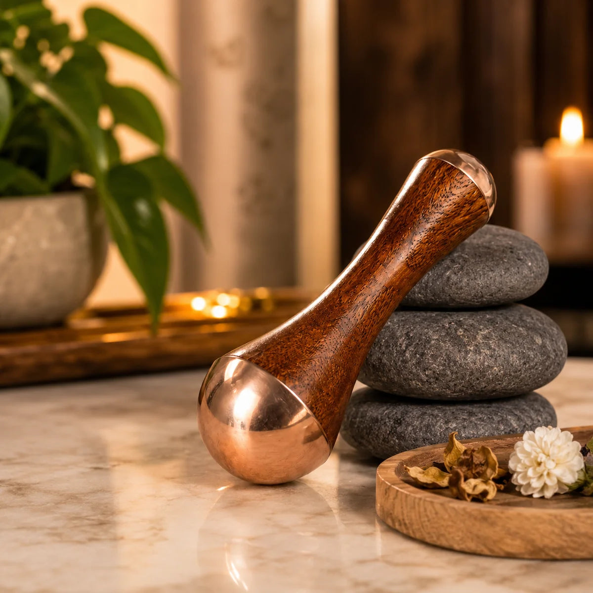 Kansa Wand Massager – Bronze Face, Body & Foot Massage Tool