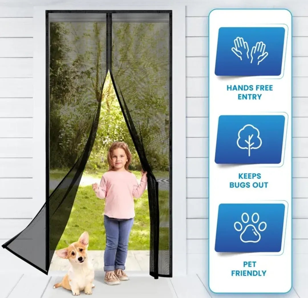Magnetic Mosquito Mesh Door Curtain | Automatic Closing Insect Screen | Easy-Install Fly & Mosquito Protection for Home