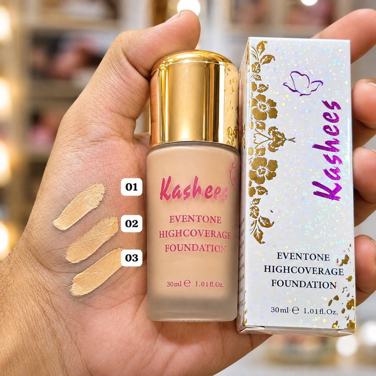 Kashee’s 6-In-1 Makeup Deal – Foundation, Fixer, Lip Pencil Set, Face Powder, Loose Powder & Paint Stick | Pack of 6