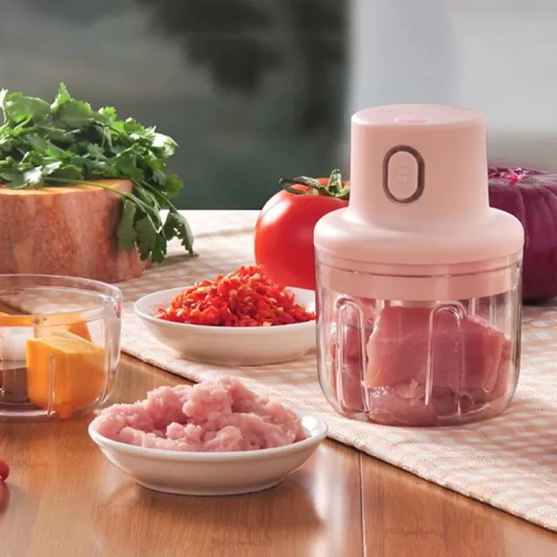 Single Bowl Electric Mini Grinder Food Chopper  | USB Rechargeable | Random Color