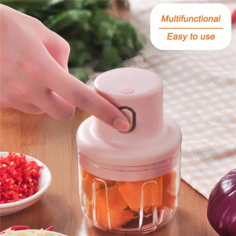 Single Bowl Electric Mini Grinder Food Chopper  | USB Rechargeable | Random Color