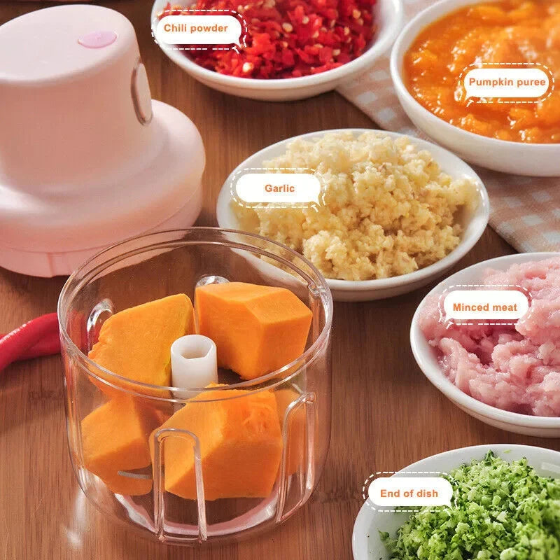 Single Bowl Electric Mini Grinder Food Chopper  | USB Rechargeable | Random Color