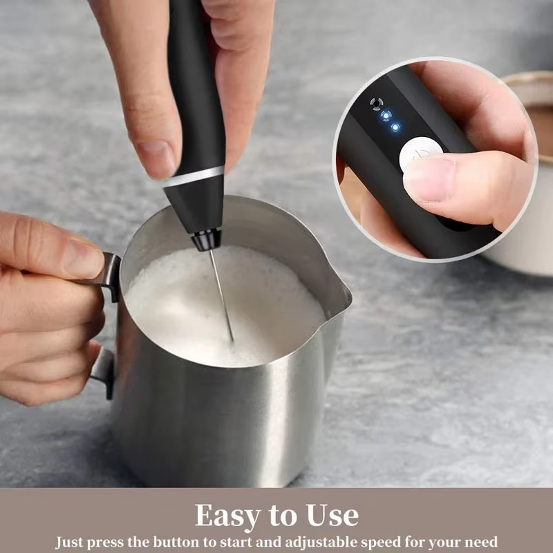 2-in-1 Electric Rechargeable Coffee Beater & Milk Frother – Handheld Mini Blender & Egg Beater