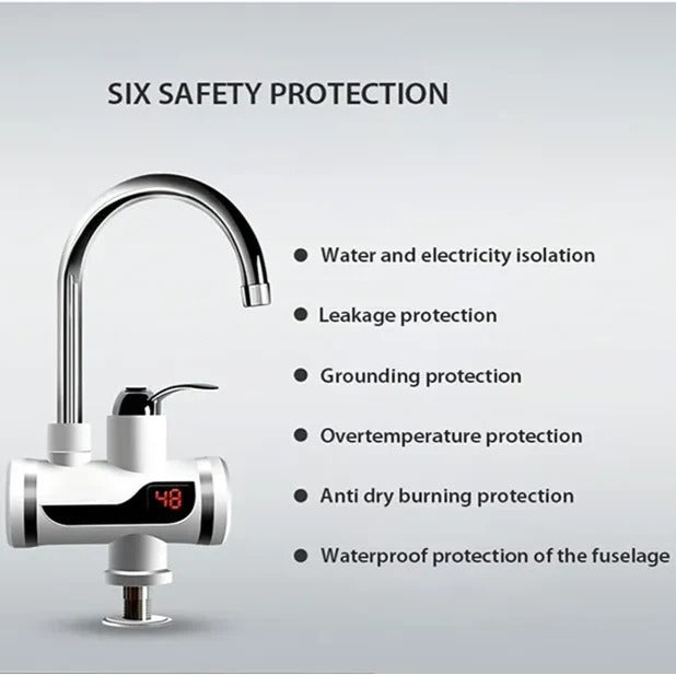 Electric Kitchen Instant Water Heater Tap – Instant Hot Water Faucet | Tankless Fast Heating Tap