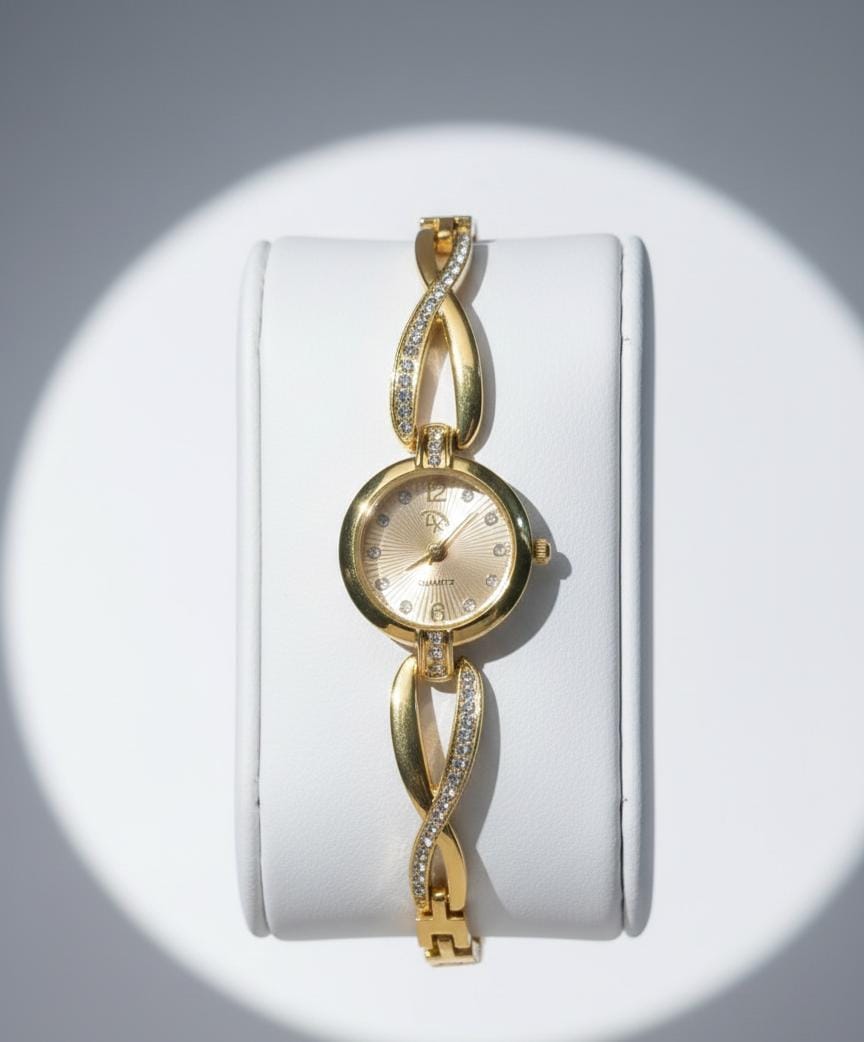 RTJ-181 Elegant Zircon Korean Watch – Golden
