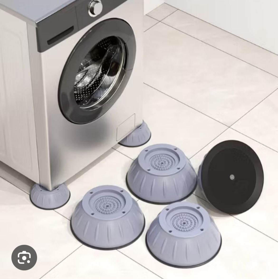 4Pcs Universal Anti-Vibration Feet Pads | Big Size Non-Slip Rubber Mats | Noise & Shake Reduction for Washing Machine, Dryer & Furniture
