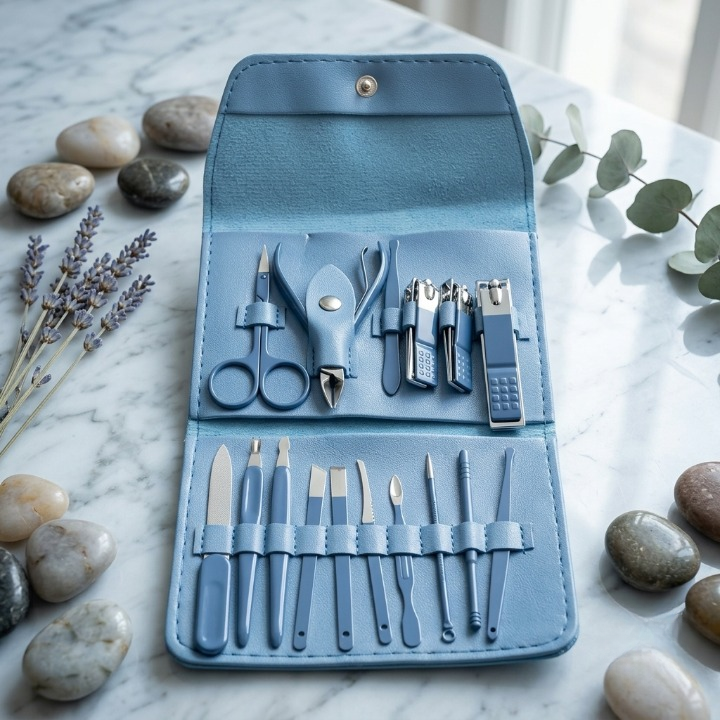 16-Piece Premium Manicure & Pedicure Grooming Kit – Stainless Steel Nail Care Set with Travel Case