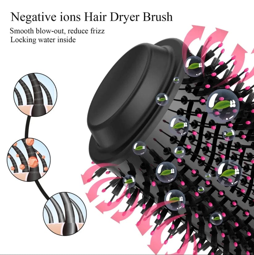 4-in-1 Hot Air Hair Brush Styler – Hair Dryer, Straightener & Curler