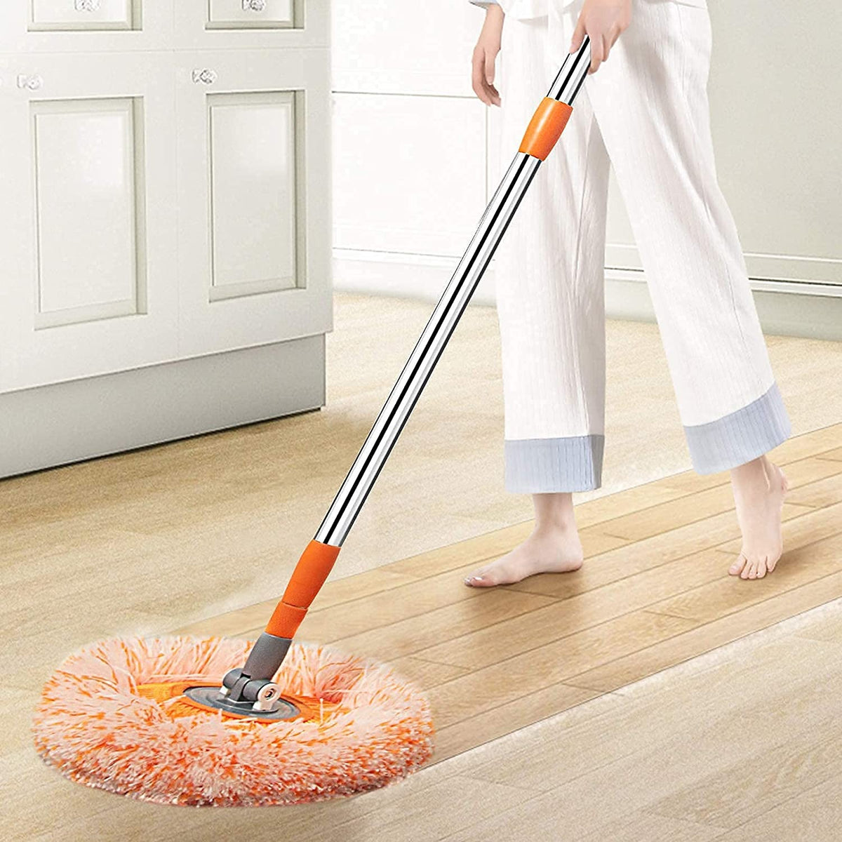 Extendable Telescopic Mop | Detachable Washable Microfiber Head | Lightweight Adjustable Floor & Home Cleaning Mop