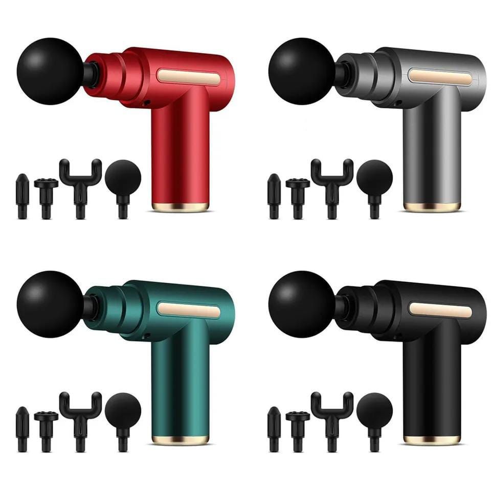 4-Head Portable Massage Gun | Powerful Percussion Massager for Relaxation & Everyday Muscle Comfort | Random Color
