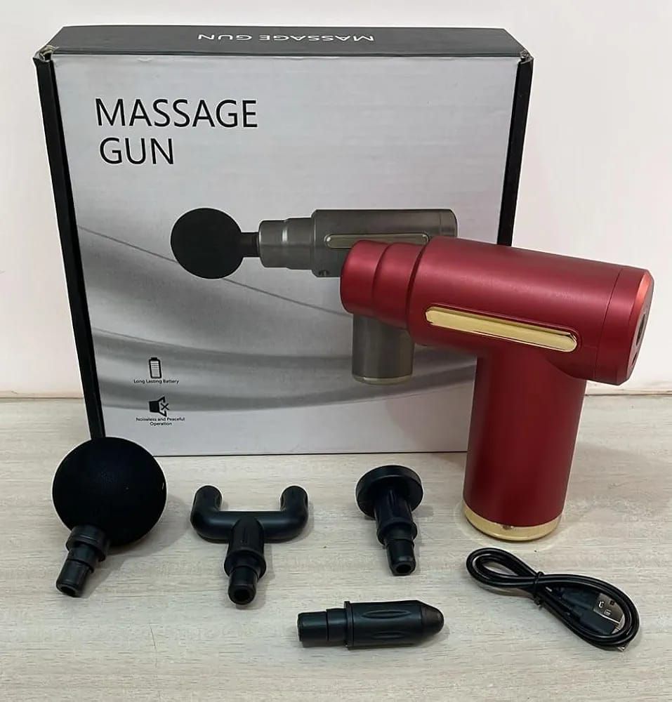 4-Head Portable Massage Gun | Powerful Percussion Massager for Relaxation & Everyday Muscle Comfort | Random Color