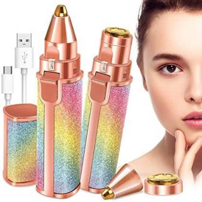 2-in-1 USB Rechargeable Eyebrow & Facial Hair Trimmer for Women