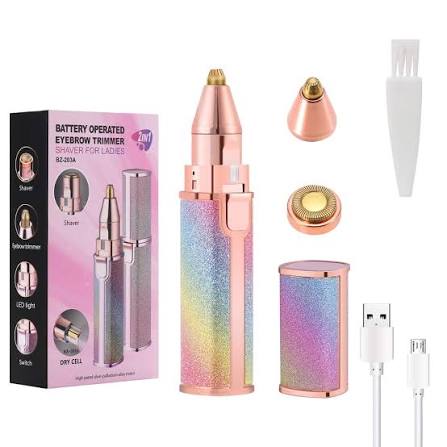 2-in-1 USB Rechargeable Eyebrow & Facial Hair Trimmer for Women
